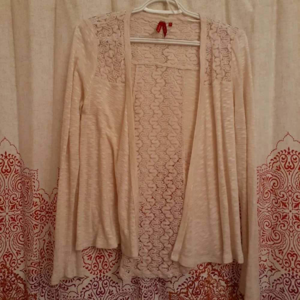 Cream Colored Red Camel Cardigan Size M